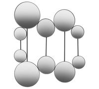 Orsina Multi Circular Wall Mirror, Wall Mirror With Black Finish Frame, Modern Mirror For Living Room And Hallway