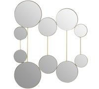 Orsina Multi Circular Wall Mirror, Wall Mirror With Gold Finish Frame, Wall Mirror For Living Room And Hallway