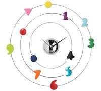 Orsina Multi Coloured Numbers Chrome Wall Clock