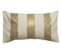 Orsina Multi Gold Panel Cushion,decorative Throw Pillow With Faux Velvet Strips,removable Cushion Cover For Sofas