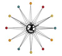 Premier Housewares Interiors By Premier Multicoloured Plastic Balls Wall Clock, Round Clock With Vibrant Hour Ends, Decorative Clocks Display