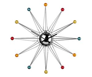 Orsina Multicoloured Plastic Balls Wall Clock, Round Clock With Vibrant Hour Ends, Decorative Clocks Display