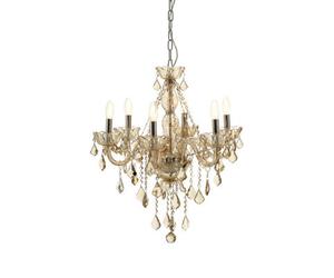 Orsina Murano 8 Bulb Chrome/cognac Glass Chandelier