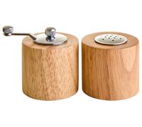 Orsina Natural Colour Rubberwood Salt & Pepper Set, Efficient Salt & Pepper Set, Chrome Grinder Set in Brown Orsina Brown