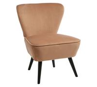 Orsina Natural Fabric Accent Chair, Rubberwood Frame With Natural Upholstery, Modern Retro Armchair