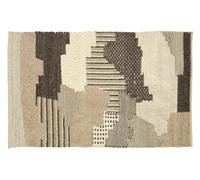 Orsina Natural & Grey Patchwork Rug, Handcrafted Wool Blend Small Area Rug, Aesthetic Floor Rug Orsina Multicolor Small