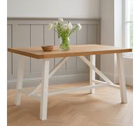 Orsina Natural Oak Dining Table, Sturdy Birch Wood Base Dining Table, Dining Table with Contrasting Appeal Orsina Natural