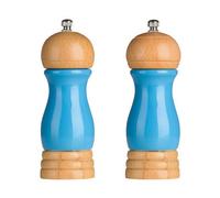 Premier Housewares Rubberwood Salt and Pepper Mill Set - Blue