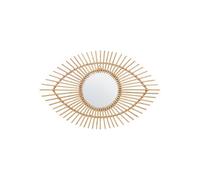 Rattan Eye Shapped Wall Mirror, Rattan Frame Large Wall Mirror, Unique Wooden Frame Mirror Premier Housewares Natural One Size