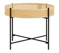 Natural Rattan Top Coffee Table With Cross Legs, Hand Woven Square Webbed Table, Sleek Wooden Coffee Table Premier Housewares Natural One Size