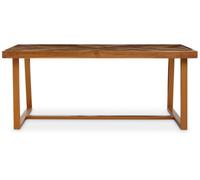 Orsina Natural Teak Wood Base Dining Table, Outdoor Dining Table For Garden, Picnic, Rectangle Dining Table