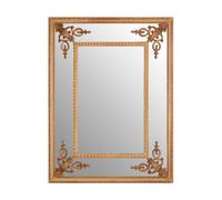 Orsina Neoclassical Design Gold Motifs Frame Wall Mirror, Elegant Hallway Mirror, Versatile Large Modern Mirror