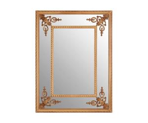 Orsina Neoclassical Design Gold Motifs Frame Wall Mirror, Elegant Hallway Mirror, Versatile Large Modern Mirror