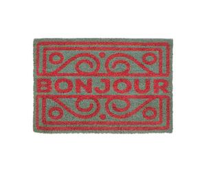 Orsina Neon Bonjour Text Welcome Doormat