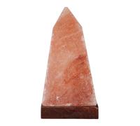 Orsina Nepal Obelisk Salt Lamp, Hand-Carved Himalayan Rock Salt With Natural Glow, Wooden Base Enhances Rustic in Orange Orsina Orange