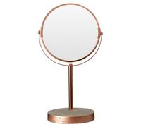 Premier Housewares Housewares Neptune Swivel Bathroom Mirror, Concrete/Metal/Mirrored Glass/Stainless Steel, Grey/Copper, 12 x 19 x 34 cm