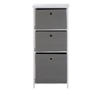 Orsina Nordic Style 3 Grey Fabric Drawers Cabinet, Compact Design Display Cabinet, Spacious Side Cabinet For Bedroom Orsina Grey
