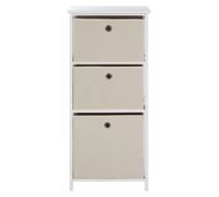 Orsina Nordic Style 3 Grey Fabric Drawers Cabinet, Compact Design Display Cabinet, Spacious Side Cabinet For Bedroom in Natural Orsina Natural