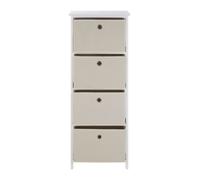 Orsina Nordic Style 4 Grey Fabric Drawers Cabinet, Compact Design Display Cabinet, Spacious Side Cabinet For Bedroom in Natural Orsina Natural