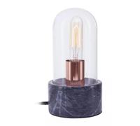 Nordic Style Bell Lamp With Marble Base, Marble Construction Of Bedside Table Light, Sleek Modern Lamp Premier Housewares Black One Size