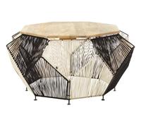 Orsina Octagonal Design Black & Silver Coffee Table, Stylish Display Table For Livingroom, Unique Decorative Table Orsina Black