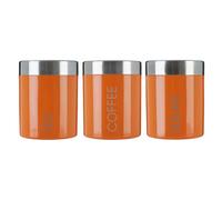 Orsina Orange Enamel Tea Coffee & Sugar Set
