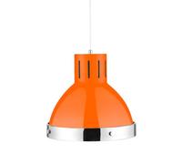 Orsina Orange Finish Chrome Pendant Light, Pendant Lamp, Industrial Hanging Light, Kitchen Ceiling Pendant Fixture