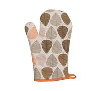 Orsina Orange Leaf Single Oven Glove, Autumnal Leaf Print With Quilted Heat-Resistant Padding, Offers Safe Grip