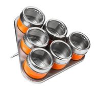Orsina Orange Magnetic Spice Jars With Triangular Tray