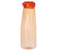 Orsina Orange Plastic Water Bottle, 600Ml Diamond Patterned Modern Water Bottle For Daily Use, Clear Water Bottle