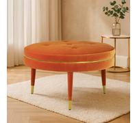 Orsina Orange Velvet Footstool