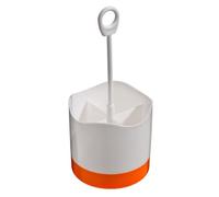Orsina Orange & White Plastic Cutlery Caddy, 4-Compartment Utensil Holder, Tabletop Caddy, Kitchen Organizer