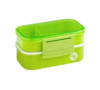 Premier Houseware Green Lunch Box with Compartments and Cutlery Plastic Multi Compartment Box for School and Office