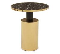 Orsina Oria Black Marble Effect Gold Base Side Table