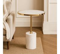 Orsina Oria White Marble End Table