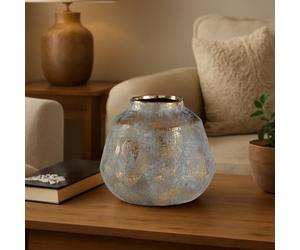Orsina Orvena Small Grey And Gold Ceramic Vase