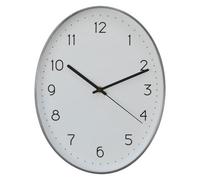 Premier Housewares Wall Clock Dark Grey/Black Finish Frame Clocks For Living Room/Bedroom/Contemporary Style Oval Shaped Design Metal Clocks For Hallways 4 x 35 x 27