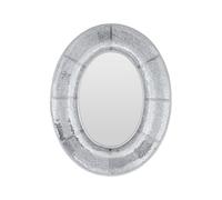 Orsina Oval Wall Mirror With Mosaic Glass Frame, Decorative Boutique Mirror With Smooth Curved Design, Mdf Mirror