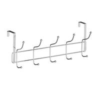 Orsina Over Door 10 Hook Hanger, Chrome Finish Rack With Multiple Hooks For Coats, Towels Or Bags in Silver Orsina Silver