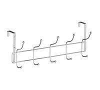Orsina Over Door 10 Hook Hanger, Chrome Finish Rack With Multiple Hooks For Coats, Towels Or Bags in Silver Orsina Silver