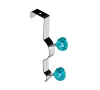 Premier Housewares 509689 Diamante Double Over Door Hook - Teal H17 x W3 x D11cm