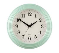 Orsina Pale Blue Wall Clock, Elegant Distressed Design With Bold Black Numerals And Classic Face, Reliable Quartz