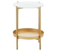 Orsina Pali Two Tier Glass And Iron Side Table