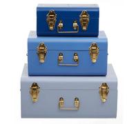 Orsina Parley Set Of Three Assorted Blue Storage Trunks