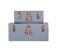 Orsina Parley Set Of Two Grey Storage Trunks