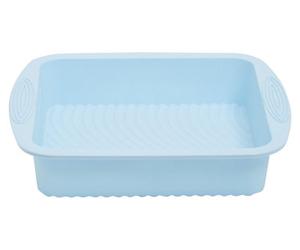 Orsina Pastel Blue Square Silicone Mould With Handles,non-Stick Baking Pan,food-Grade Mould,ideal For Layer Cakes