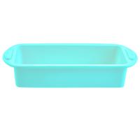 Orsina Pastel Pink Rectangular Mould, Delicate Pink Oblong Silicone Baking Tray, Non-Clinging Cake Pan With Handles in Green Orsina Green