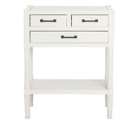 Orsina Pearl White Console Table For Hallway, Pine Wood Wood Table For Home Décor With 3 Drawers