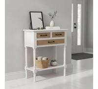 Console Table for Hallway, Pine Wood Wood Table for Home Decor with 3 Drawers Premier Housewares Natural One Size