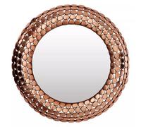 Orsina Pebble Design Wall Mirror,round Iron Frame Mirror,versatile Accent Mirror,wall Mirror For Modern Decor